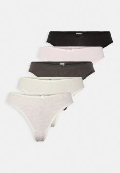 Anna Field 5 Pack - Perizoma - Black/Grey -Anna Field 11a6f249836641329fe27c19d99d9f16