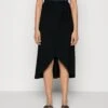 Anna Field Basic Wrap Over Midi Skirt- Gonna A Campana - Black