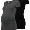2 PackT-Shirt BasicDark Gray/Black Donna T-shirt E Top EX429G01W-C11 -Anna Field 23776f5e74b449e6ac59e434000e157e