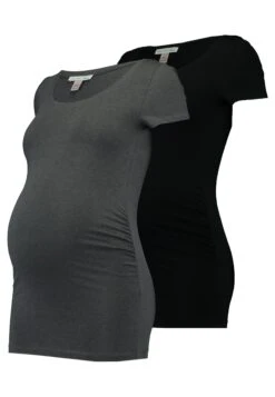 2 PackT-Shirt BasicDark Gray/Black Donna T-shirt E Top EX429G01W-C11