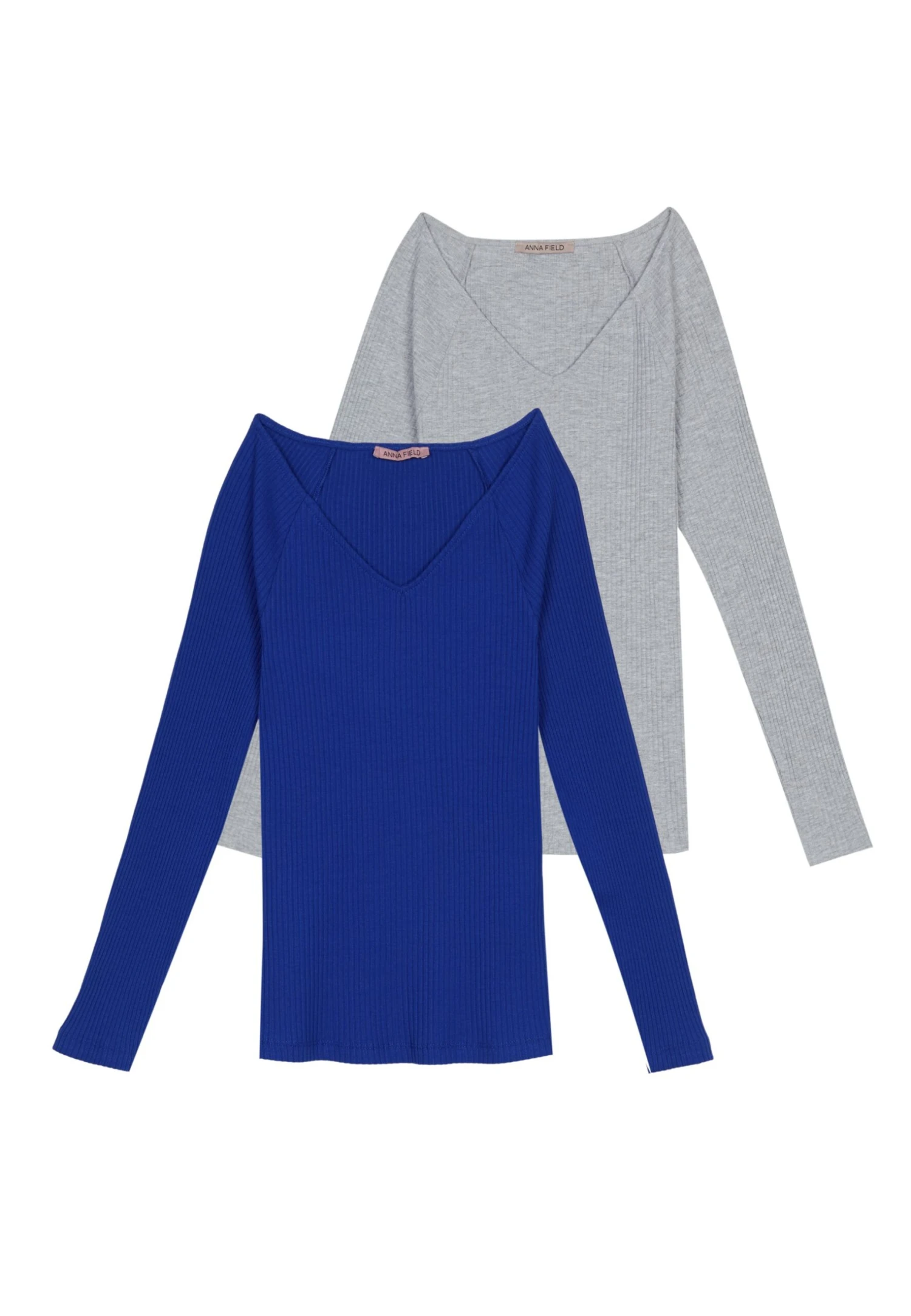 Anna Field 2-PackMaglietta A Manica LungaBlue/Mottled Grey Donna T-shirt E Top AN621D186-K11 7 Anna Field 2-PackMaglietta A Manica LungaBlue/Mottled Grey Donna T-shirt E Top AN621D186-K11 - immagine 5