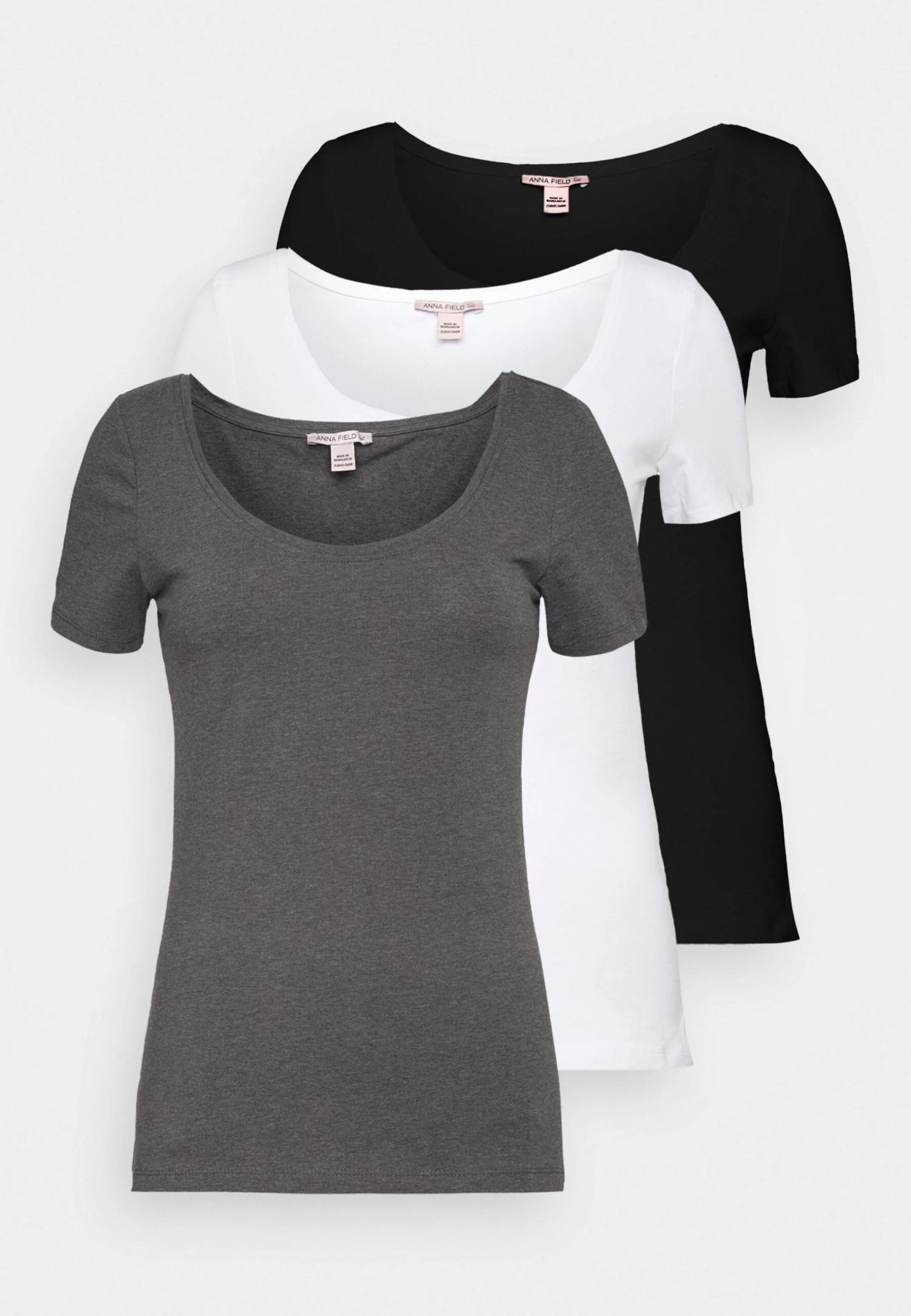 3 PackT-Shirt BasicWhite/Black/Dark Grey Donna T-shirt E Top ANH21D000-A11 3 3 PackT-Shirt BasicWhite/Black/Dark Grey Donna T-shirt E Top ANH21D000-A11