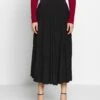 Anna Field Plisse A-Line Midi Skirt - Gonna A Campana - Black -Anna Field 7c51213a108c4194807225639d71aea6