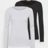 Anna Field 2 PackMaglietta A Manica LungaBlack/Mottled Grey Donna T-shirt E Top AN621D0PI-Q14 -Anna Field a08b888d9ddc4593b2c85c83593a47a8