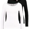 2Pack Maglietta A Manica LungaBlack/White Donna T-shirt E Top ANI21D01K-Q11 2 2Pack Maglietta A Manica LungaBlack/White Donna T-shirt E Top ANI21D01K-Q11 -Anna Field b14000e1e71b455d87d89405c5f95cde
