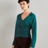 Anna Field Long Sleeve Wrap Blouse With Collar Maglietta A Manica LungaDark Green Donna T-shirt E Top AN621D1A8-M11 -Anna Field f38b65b58b4c4ef6a733d8cffaeab0ef